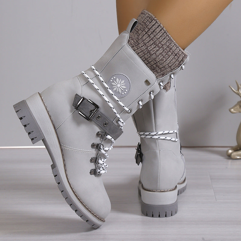 Botas de inverno com forro antiderrapante e quente
