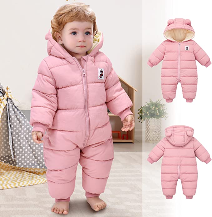 Roupa de inverno quente e aconchegante para bebês com orelhas