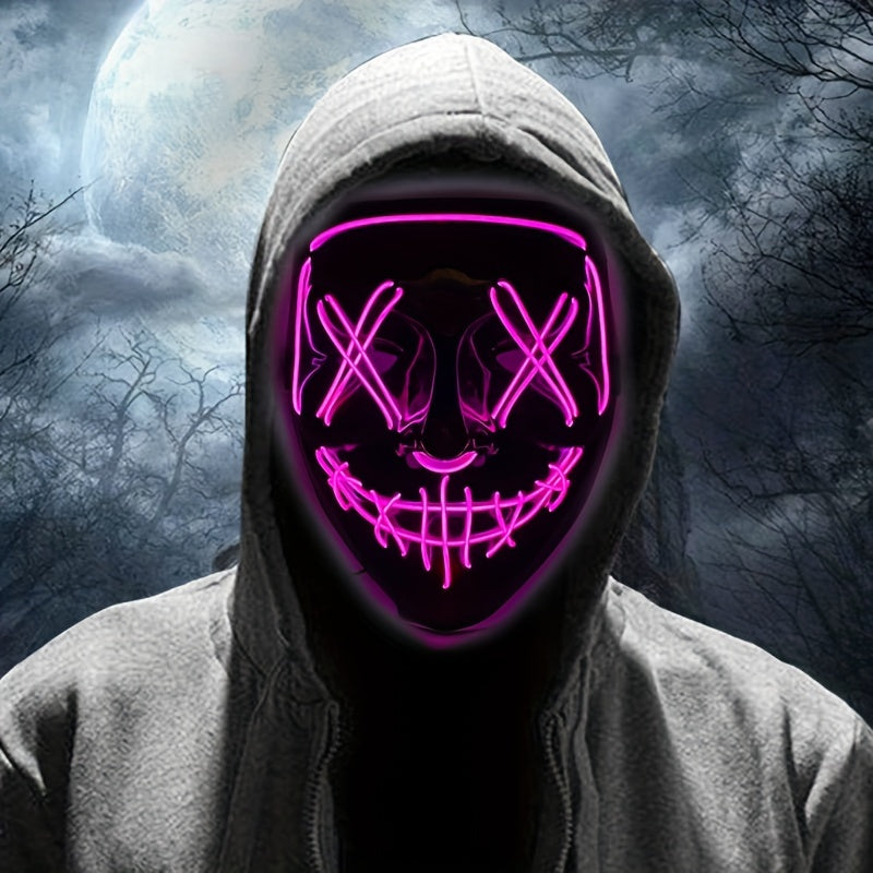 LED-halloweenská maska - anonymní design s červeným zářením
