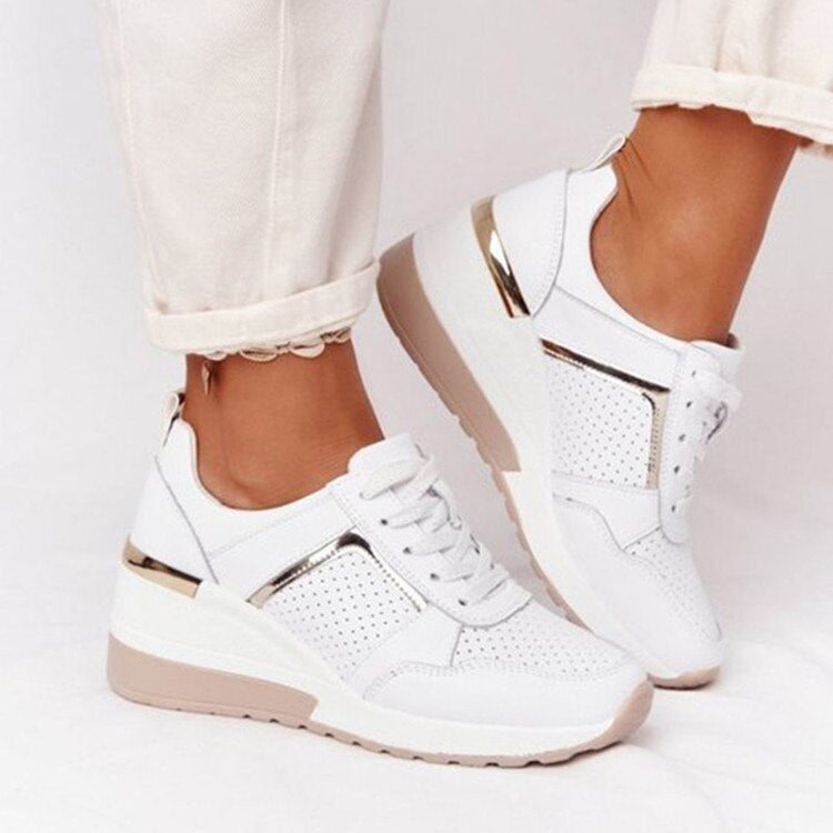 Γυναικεία sneakers με πλατφόρμα και σφήνα | Άνετα παπούτσια πεζοπορίας με πλατφόρμα