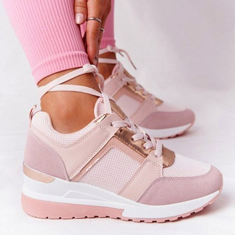 Γυναικεία sneakers με πλατφόρμα και σφήνα | Άνετα παπούτσια πεζοπορίας με πλατφόρμα