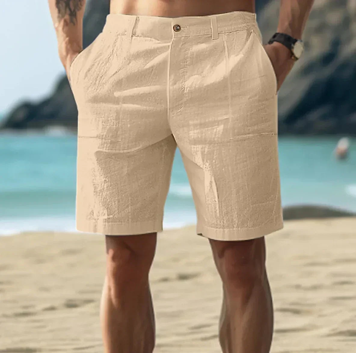 Elegante hørshorts til mænd