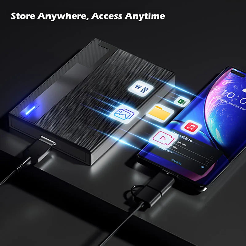 Disque dur externe portable 1 To, extension de stockage USB 3.0/USB-C pour PC, Mac et gaming