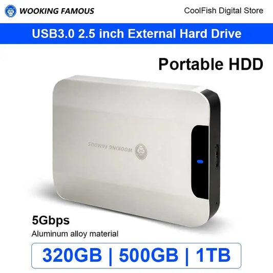 Disque dur externe portable en métal USB 3.0 (5 Gbps, 320 Go-1 TB, pour PC/Mac/PS4/PS5)