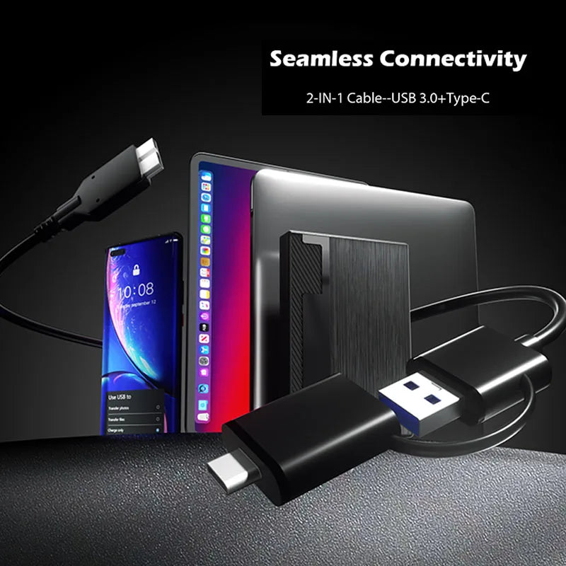 Disque dur externe portable 1 To, extension de stockage USB 3.0/USB-C pour PC, Mac et gaming