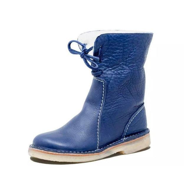 Botas femininas de lã à prova d'água com forro de lã quente - ideais para o inverno