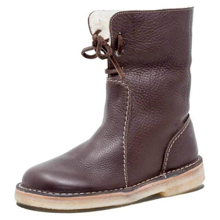 Botas femininas de lã à prova d'água com forro de lã quente - ideais para o inverno