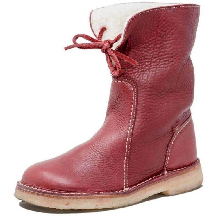 Botas femininas de lã à prova d'água com forro de lã quente - ideais para o inverno