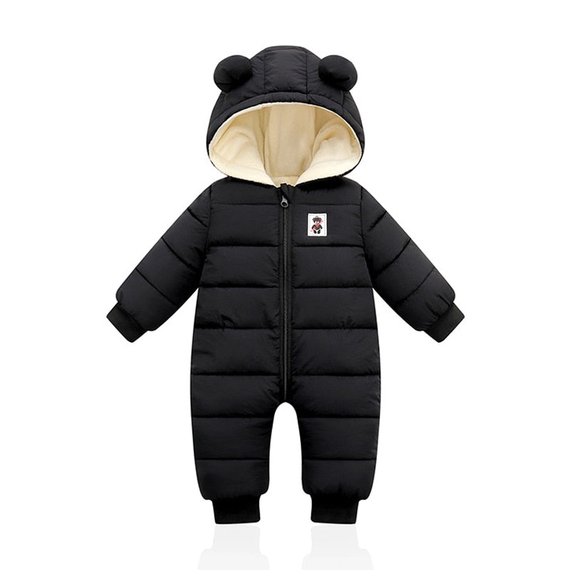 Roupa de inverno quente e aconchegante para bebês com orelhas