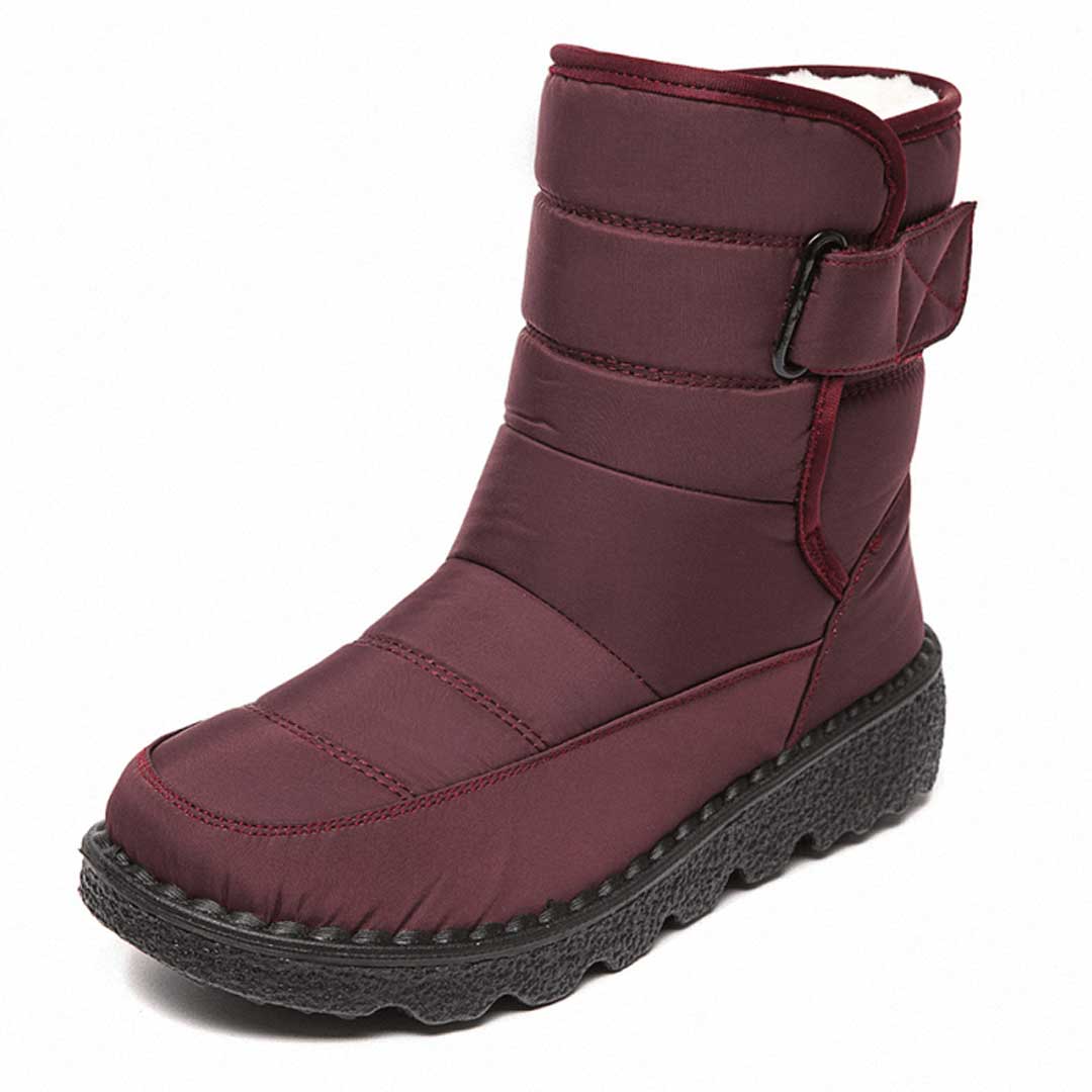Botas de neve impermeáveis e à prova de vento para mulheres - botas de inverno quentes para neve e chuva