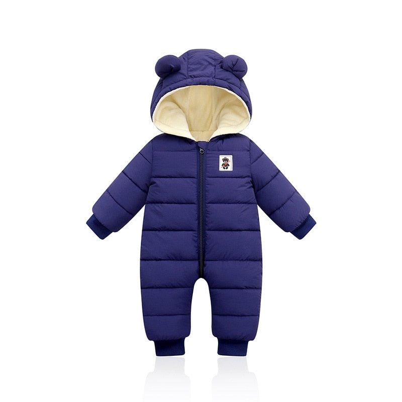 Roupa de inverno quente e aconchegante para bebês com orelhas
