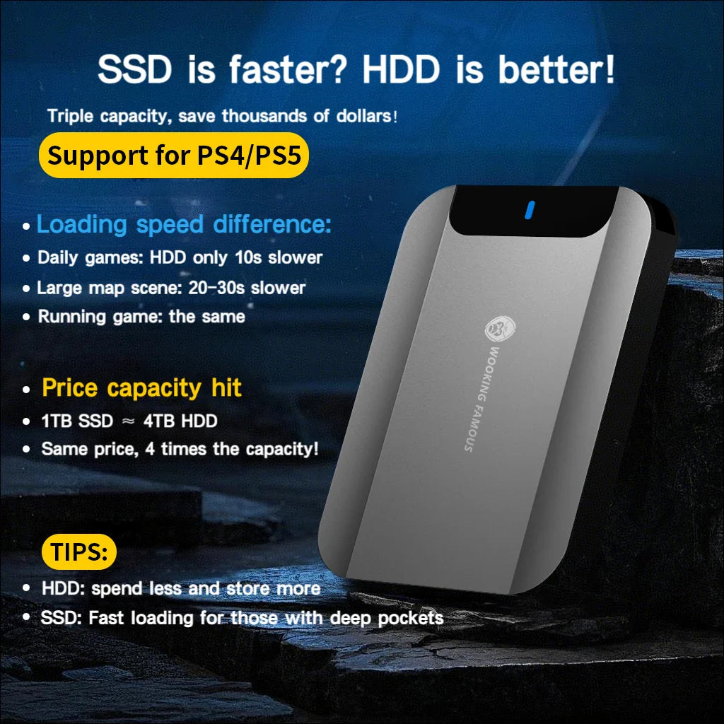 Disque dur externe portable en métal USB 3.0 (5 Gbps, 320 Go-1 TB, pour PC/Mac/PS4/PS5)