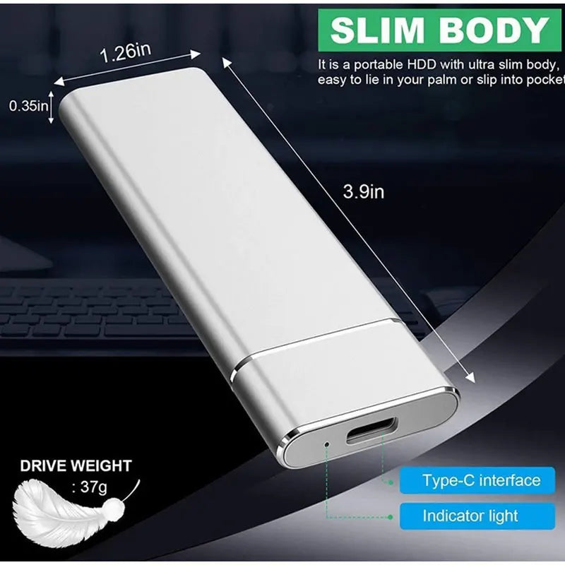 Disque dur externe portable USB 3.1 (500 Go-2 To, disque dur à grande vitesse pour PC et ordinateur portable)