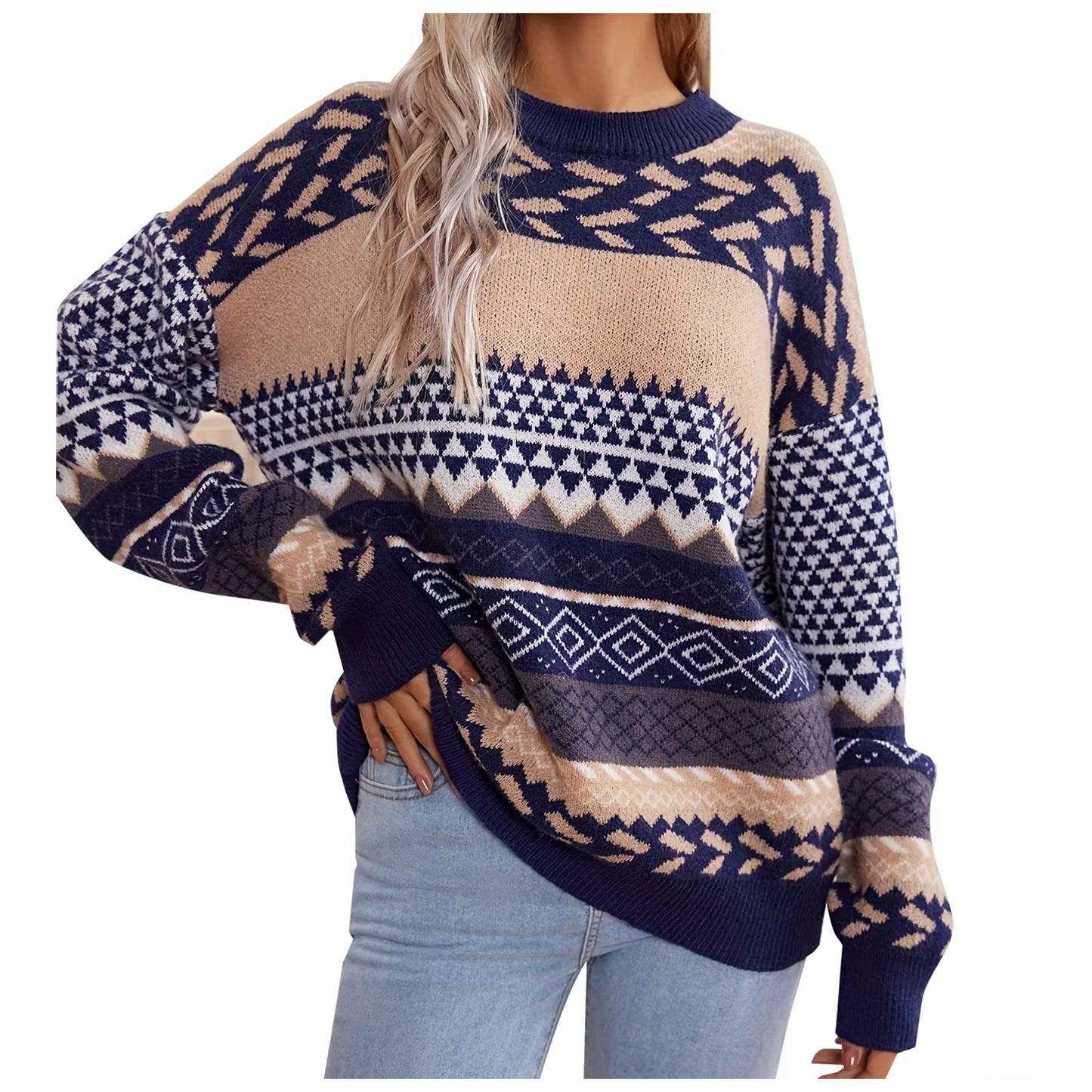 Haze™ | Pull en tricot rétro contrasté