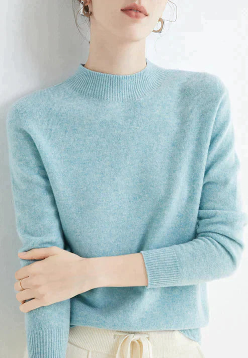 Pullover med rund hals og enkel pasform til damer