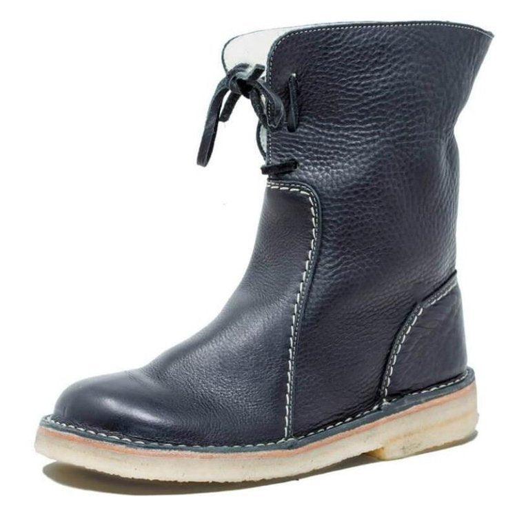 Botas femininas de lã à prova d'água com forro de lã quente - ideais para o inverno