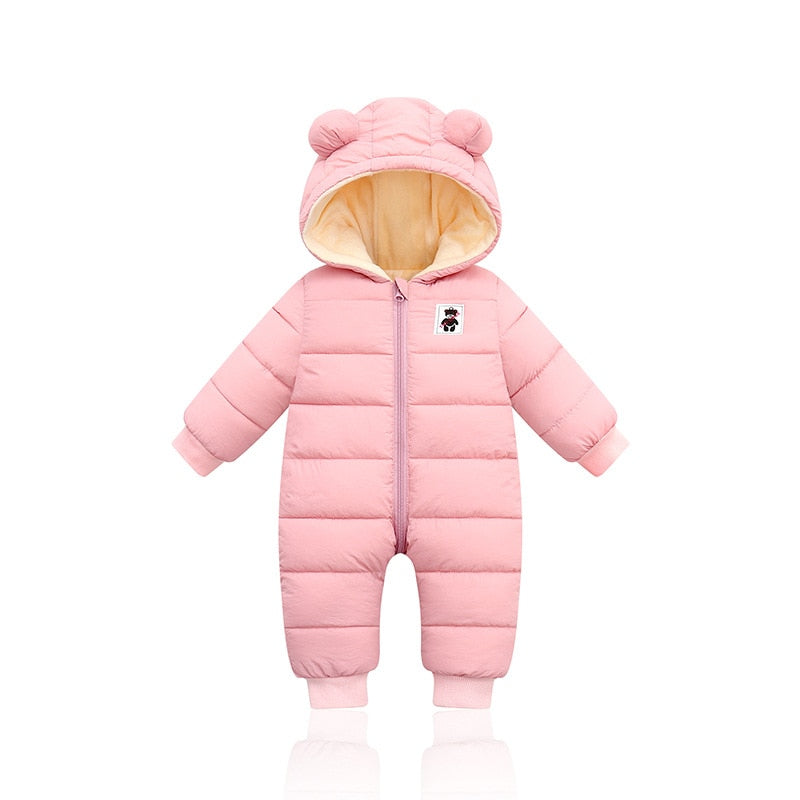 Roupa de inverno quente e aconchegante para bebês com orelhas