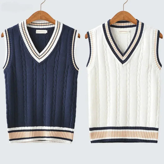 Christof - Pull sans manches à col en V pour hommes