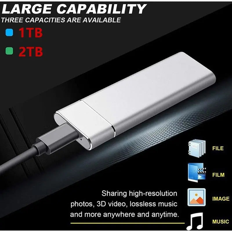 Disque dur externe portable USB 3.1 (500 Go-2 To, disque dur à grande vitesse pour PC et ordinateur portable)