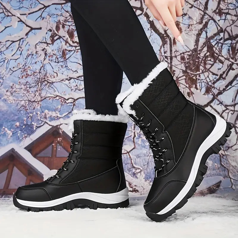 Sapatos de neve à prova d'água para mulheres - botas de inverno com isolamento térmico e sola antiderrapante
