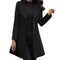 Manteau ajusté pour dames avec col large et fermeture à boutons