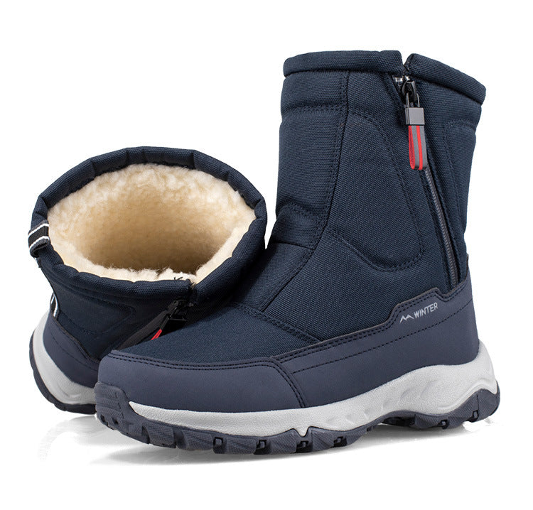 Botas de invierno para mujer con cremallera lateral – botas de nieve impermeables, antideslizantes y duraderas con forro cálido