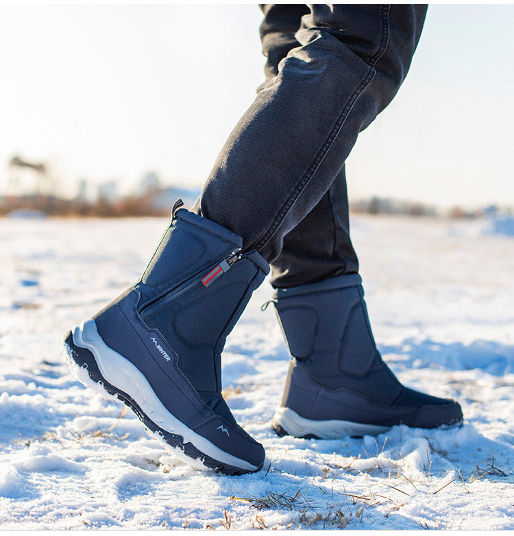 Botas de invierno para mujer con cremallera lateral – botas de nieve impermeables, antideslizantes y duraderas con forro cálido