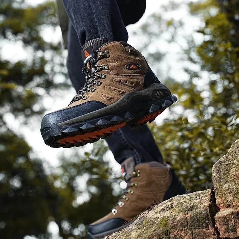 Botas de couro para atividades ao ar livre Botas de caminhada à prova d'água Verde