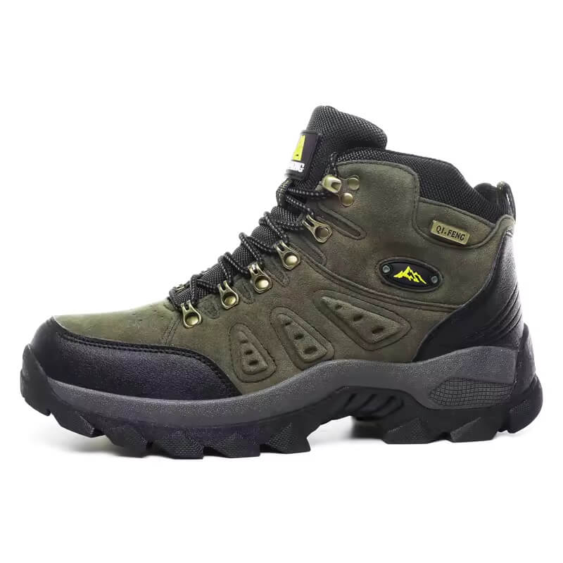 Botas de couro para atividades ao ar livre Botas de caminhada à prova d'água Verde