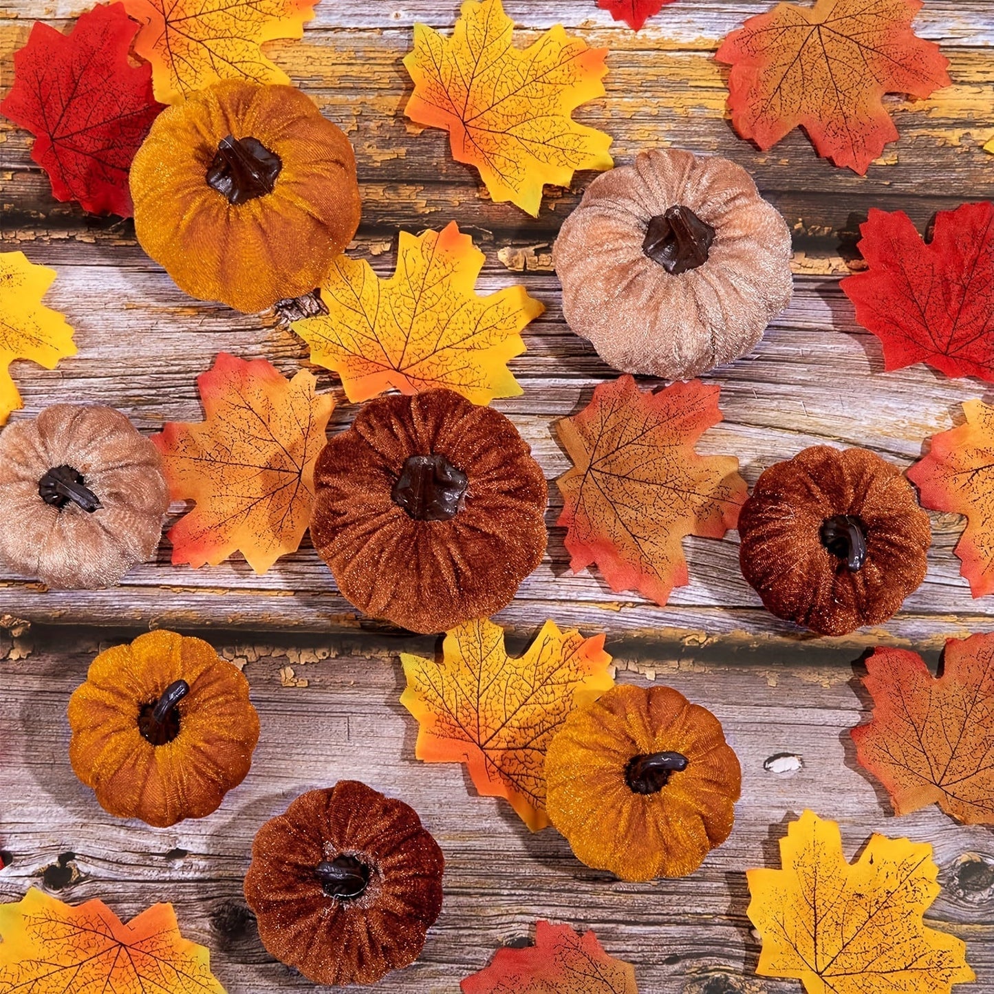 PumpkinPatch | 12 dovleci de catifea artificiali – decorațiuni de toamnă din spumă și decorațiuni de masă pentru Halloween