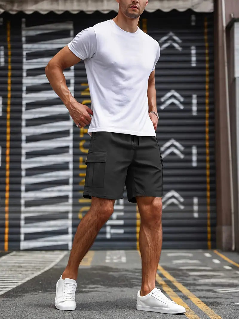 Shorts med flerelommer og bæltestropper
