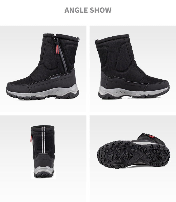 Botas de invierno para mujer con cremallera lateral – botas de nieve impermeables, antideslizantes y duraderas con forro cálido