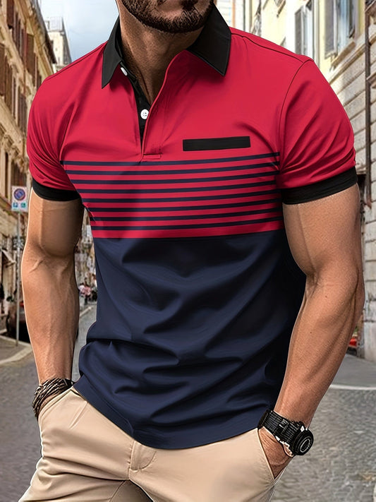 Louis| Letnie polo w paski dla mężczyzn