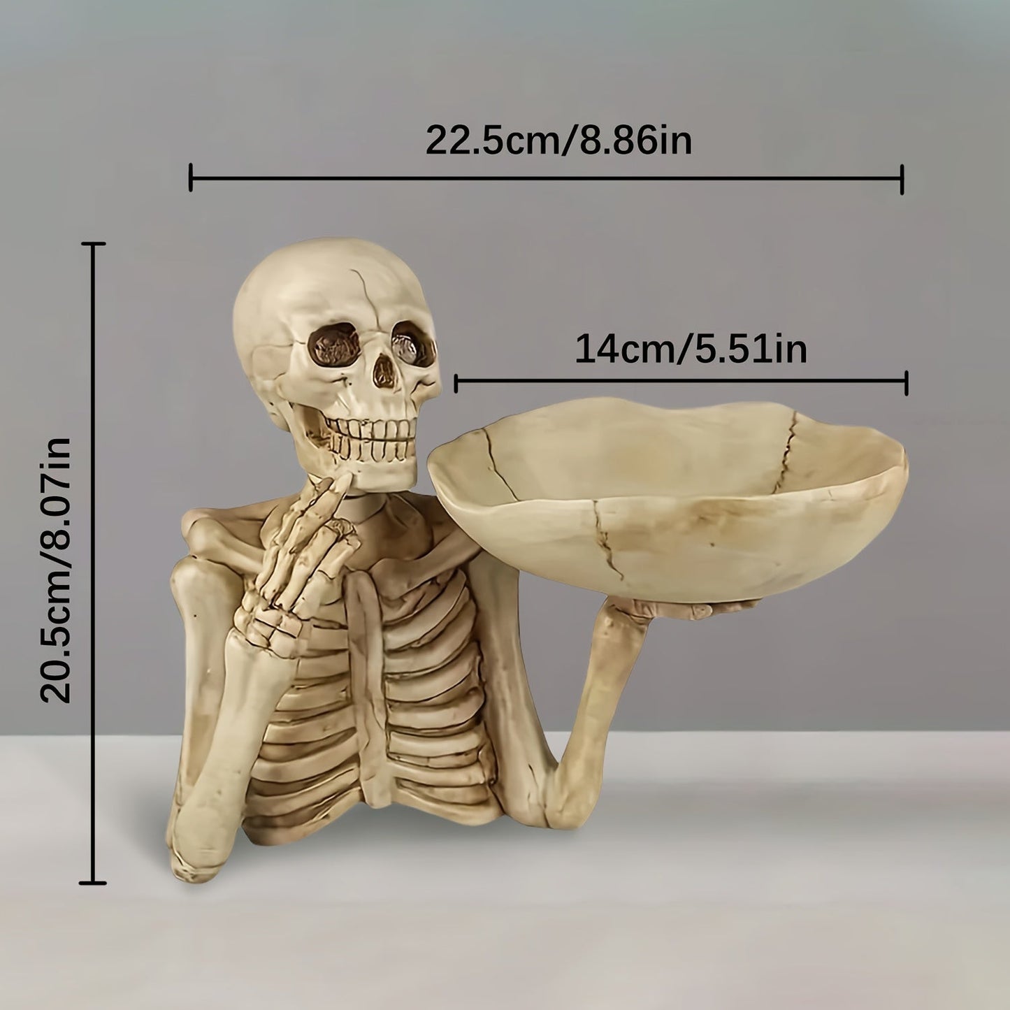 GhoulBowl | Bol cu craniu din rășină - decorațiune gotică de Halloween cu schelet