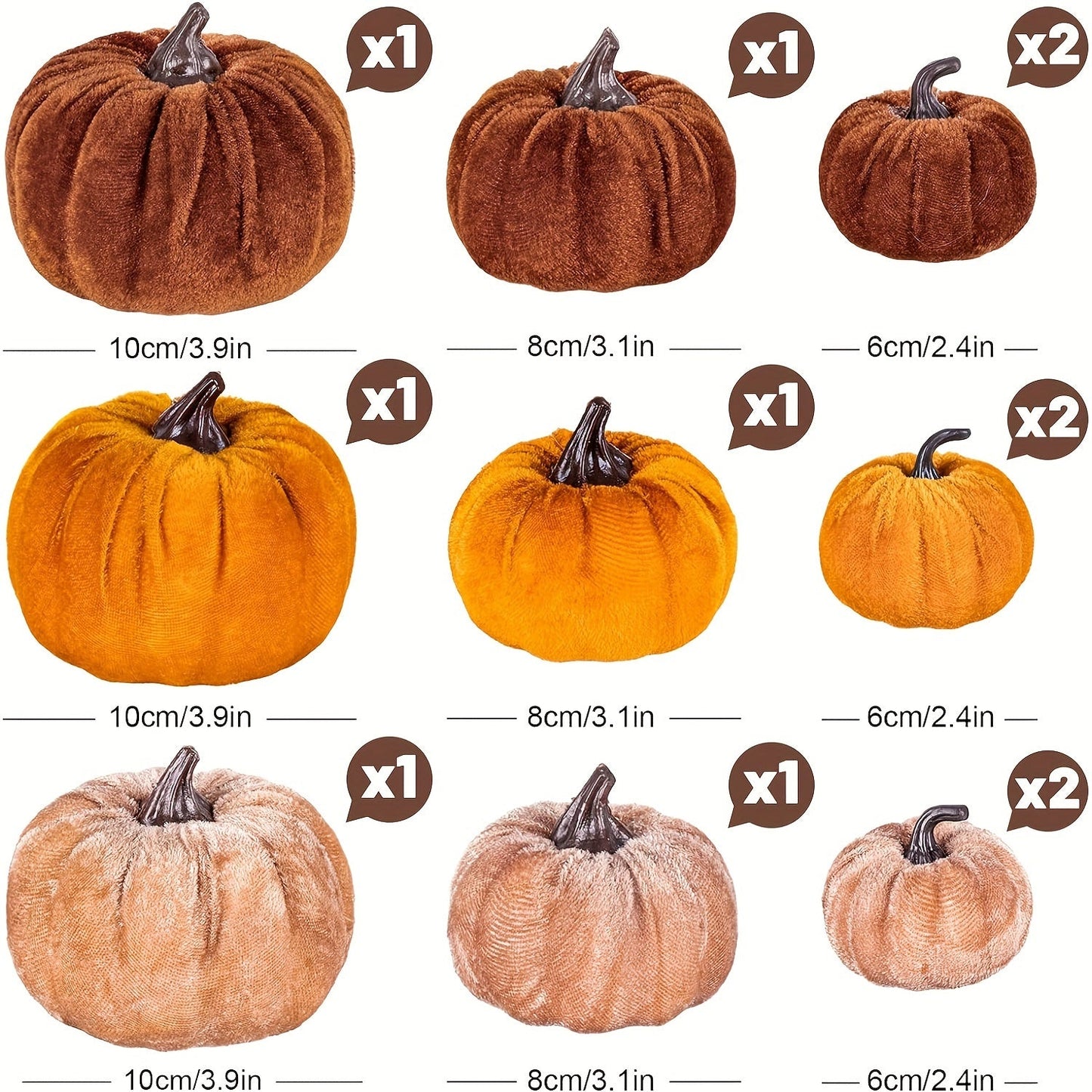 PumpkinPatch | 12 dovleci de catifea artificiali – decorațiuni de toamnă din spumă și decorațiuni de masă pentru Halloween