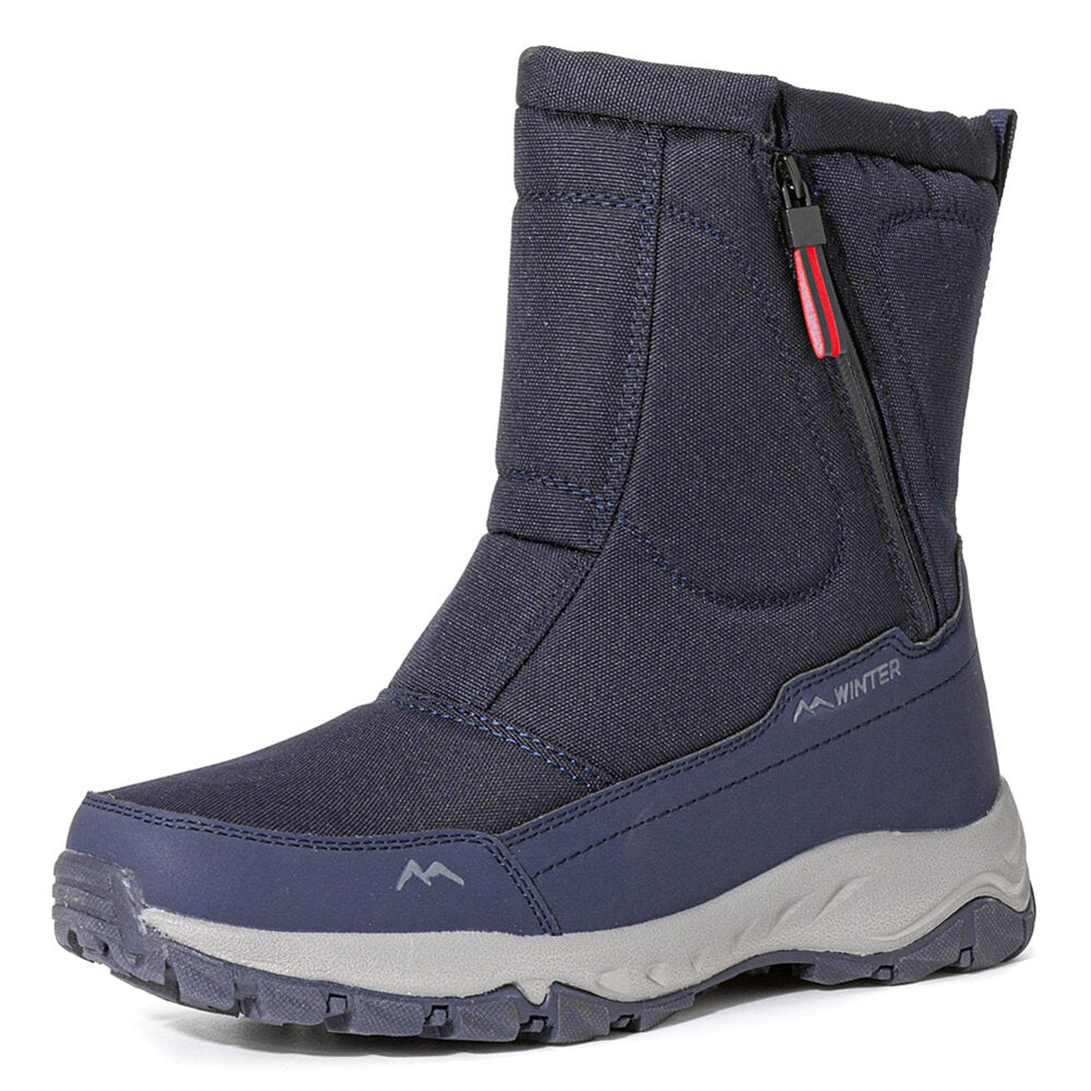Botas de invierno para mujer con cremallera lateral – botas de nieve impermeables, antideslizantes y duraderas con forro cálido