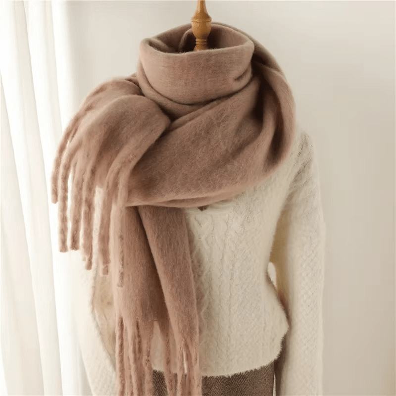 CosyCharm - Écharpe en cachemire doux avec franges pour les chaudes journées d'hiver