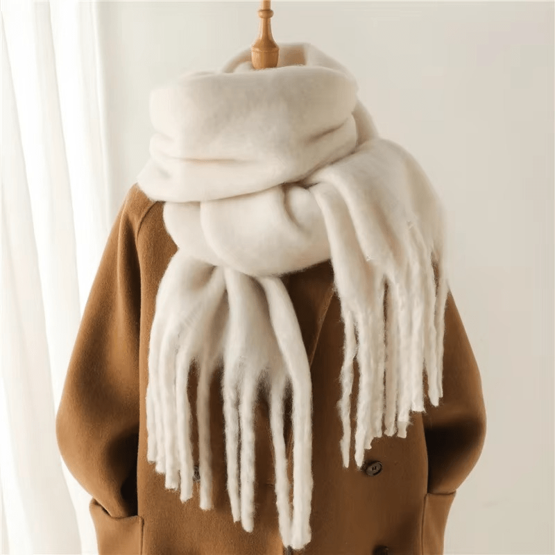 CosyCharm - Écharpe en cachemire doux avec franges pour les chaudes journées d'hiver