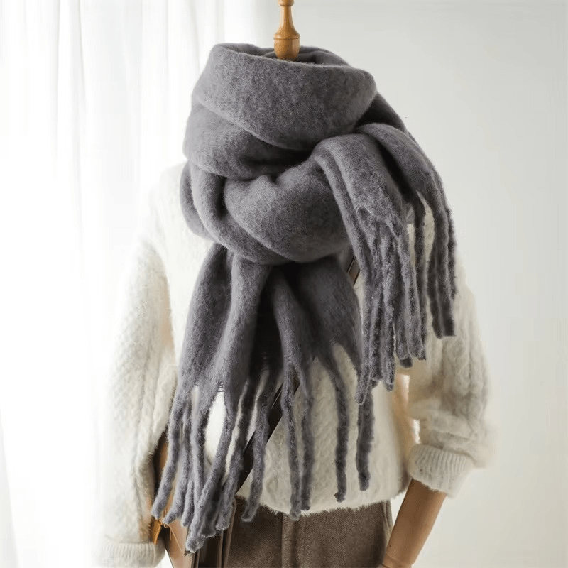 CosyCharm - Écharpe en cachemire doux avec franges pour les chaudes journées d'hiver