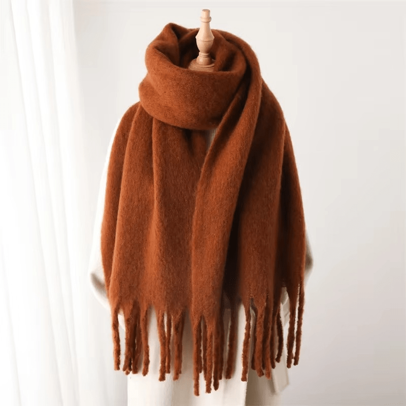 CosyCharm - Écharpe en cachemire doux avec franges pour les chaudes journées d'hiver