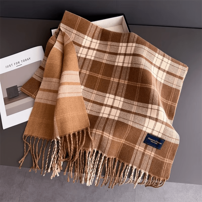 WarmElegance - Cachecol outono/inverno de grife em cashmere macio com aparência de pashmina