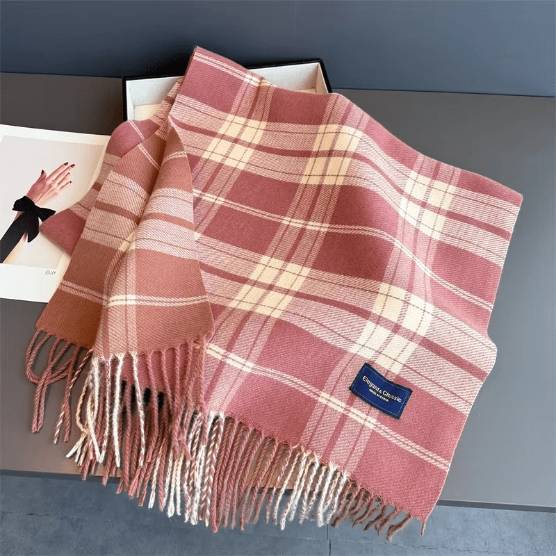 WarmElegance - Cachecol outono/inverno de grife em cashmere macio com aparência de pashmina