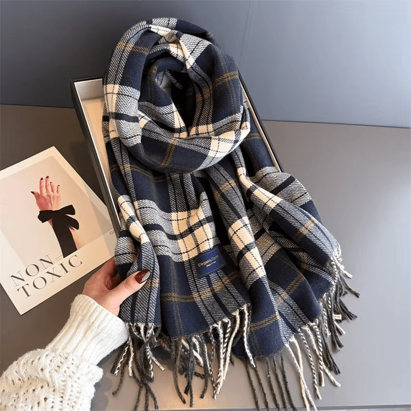WarmElegance - Cachecol outono/inverno de grife em cashmere macio com aparência de pashmina