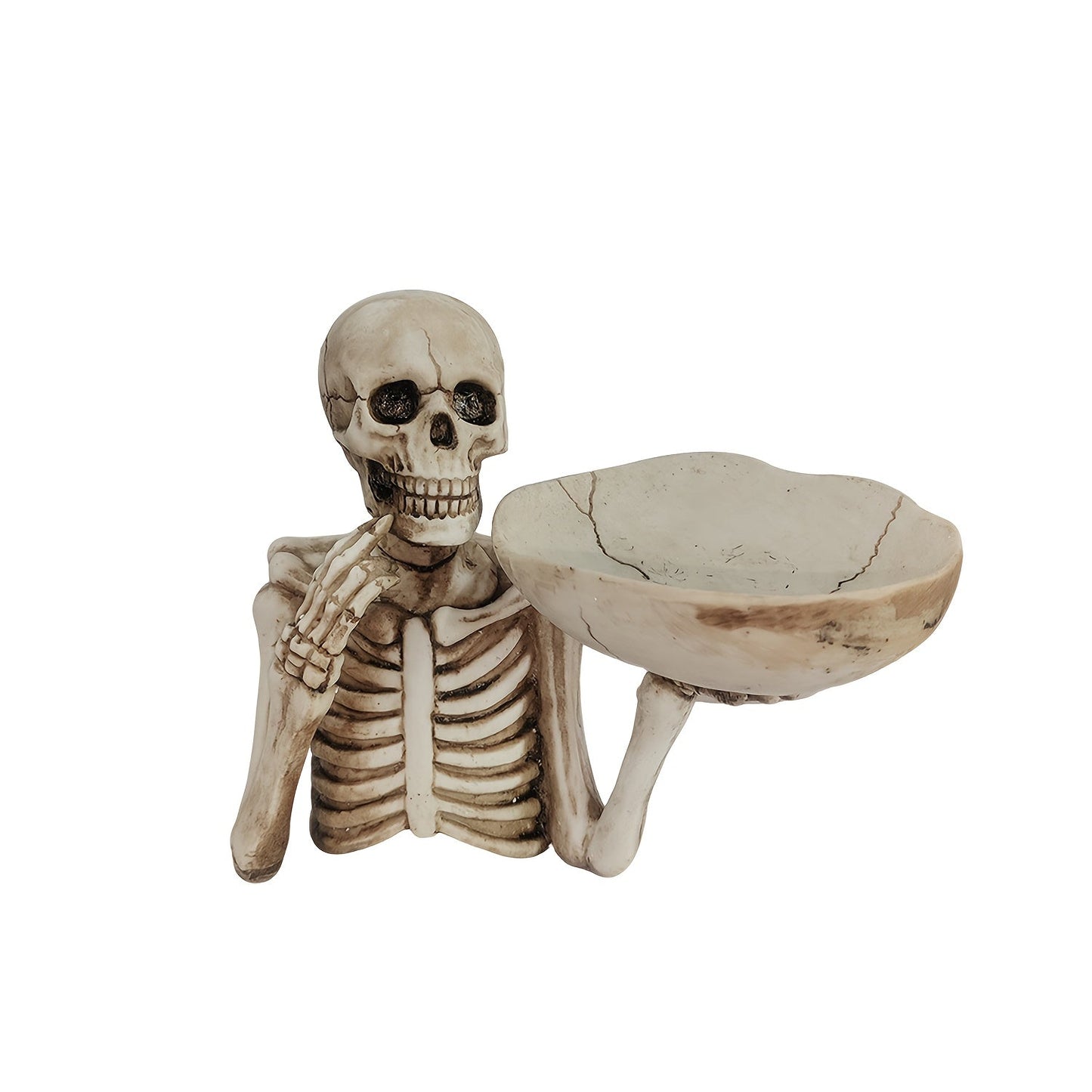 GhoulBowl | Bol cu craniu din rășină - decorațiune gotică de Halloween cu schelet
