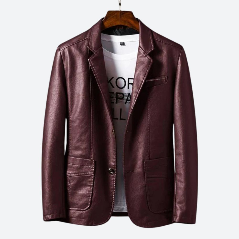 Herrejakke med blazer-snit og glat overflade