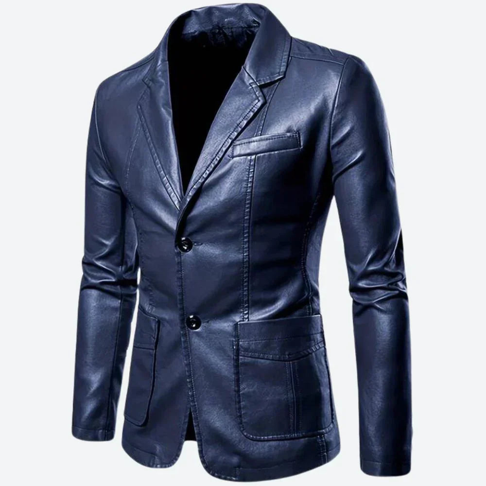 Herrejakke med blazer-snit og glat overflade