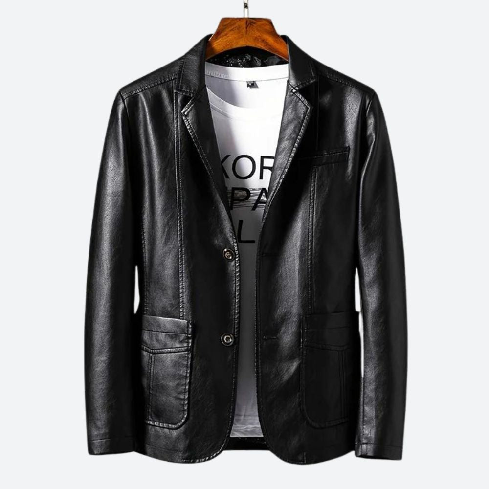 Herrejakke med blazer-snit og glat overflade