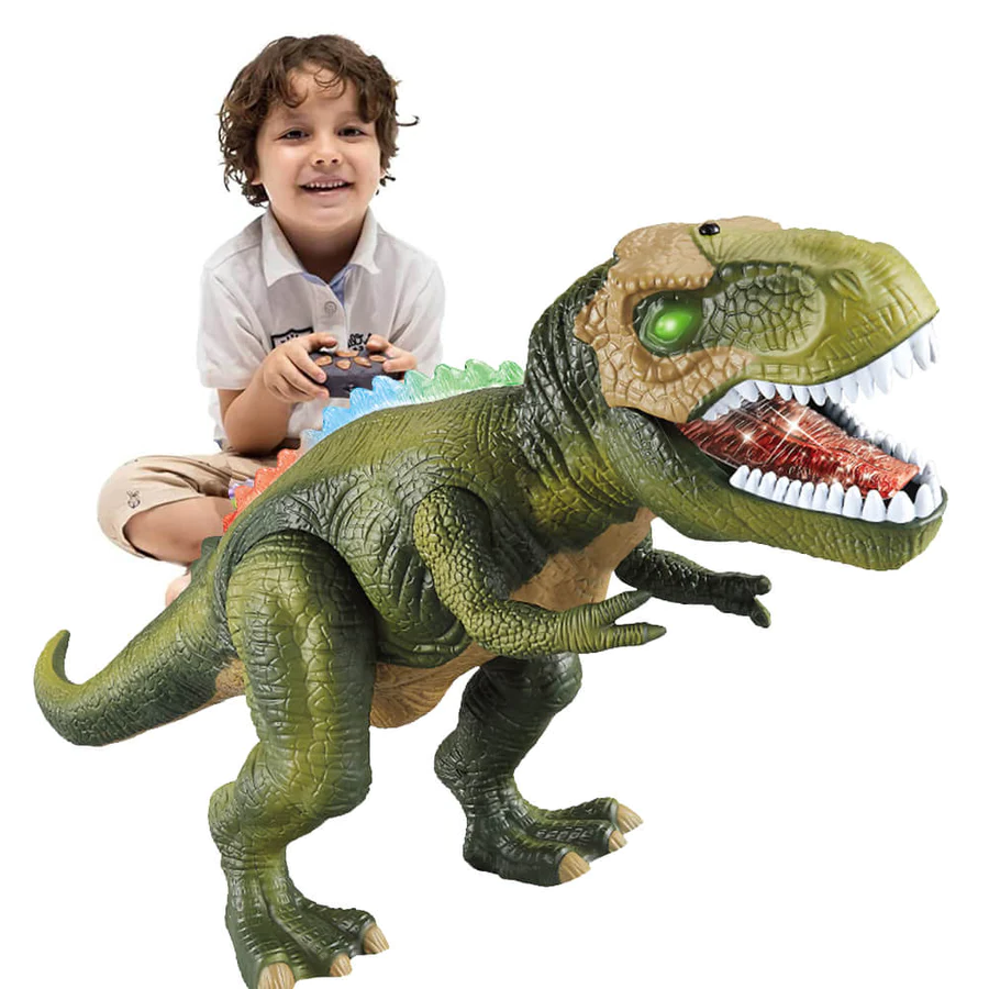 Távirányítós dinoszaurusz játék, amely jár és ordít