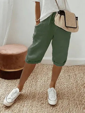 Rose | Short en coton et lin pour femme