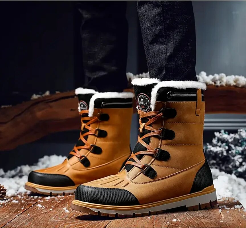 Botas de invierno para hombre – Botas de nieve cálidamente forradas con suela antideslizante